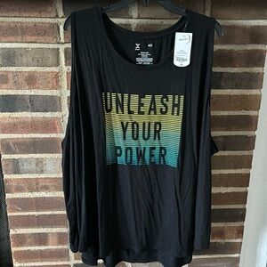 Women’s Plus Size Xersion Quick-Dry Active Tank, 4X, Black